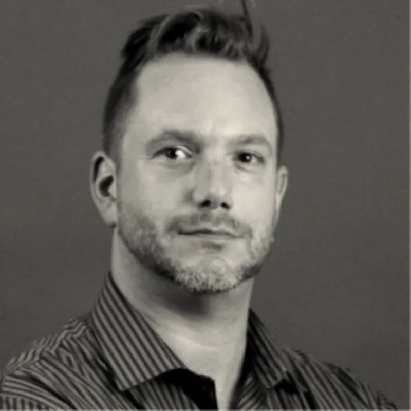 Nick Léger, black-and-white portrait photograph